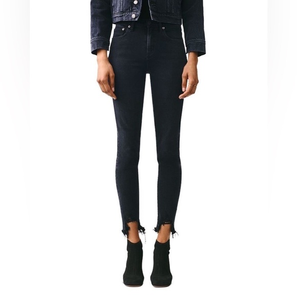 Agolde Sophie High-Rise Distressed Hem Jeans in Shout - Picture 1 of 8